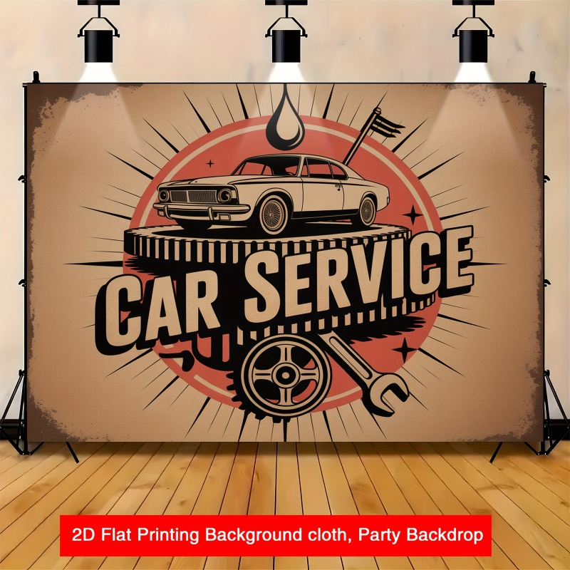 Heavy Equipment Service - 대형 복고풍 자동차 서비스 배너 -