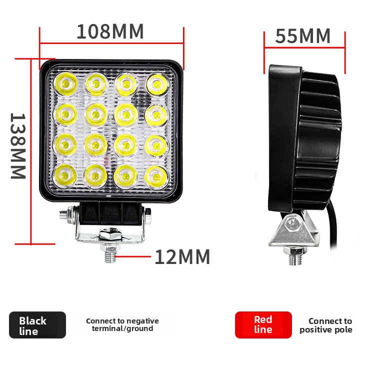 48W 16LED 4인치 12V 24V LED 작업등  - Heavy Equipment Forklift 리뷰 및 가격