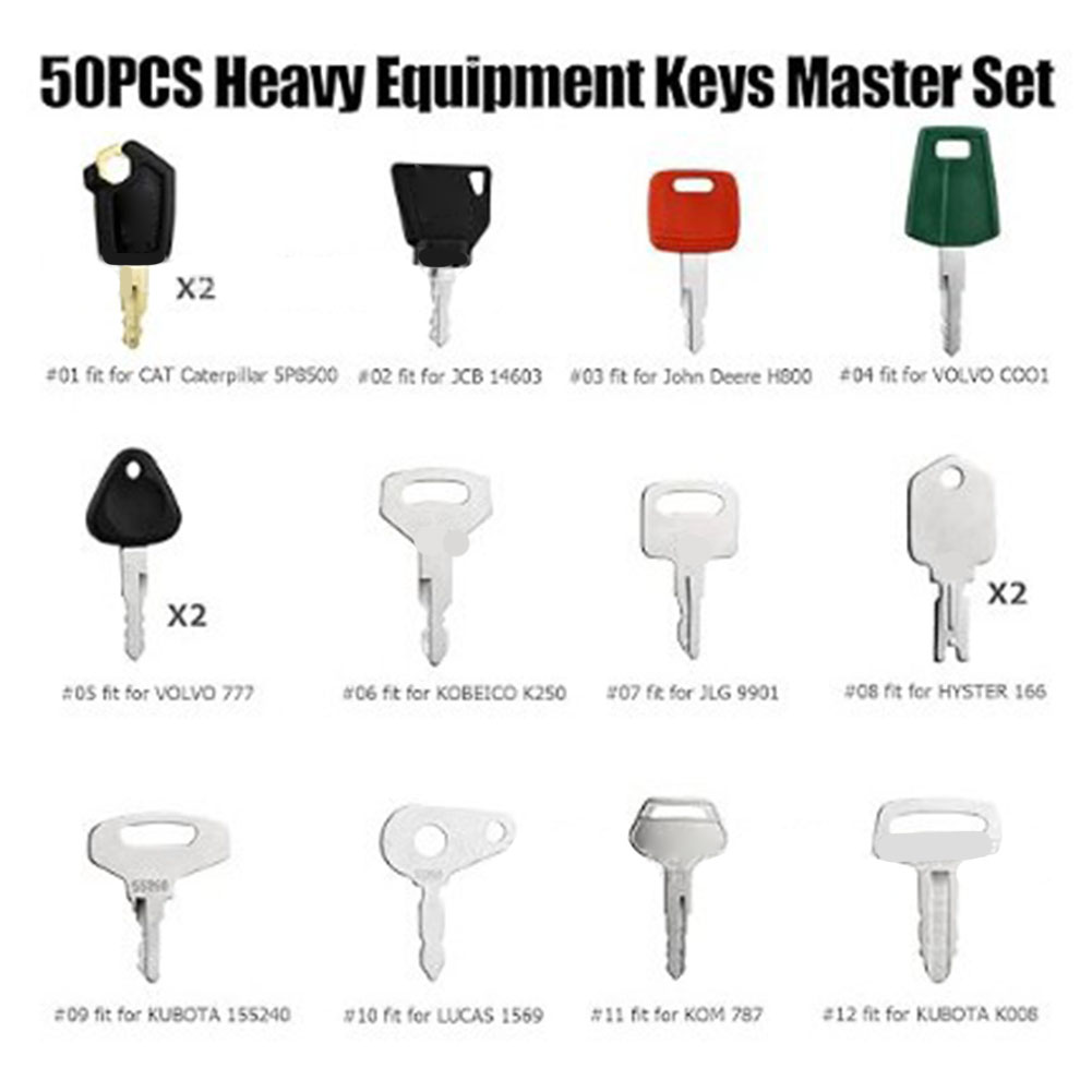 50개 중장비 키 마스터 세트, 캐터필러 굴착기-로더- - Heavy Equipment Keys Master Set 리뷰 및 가격